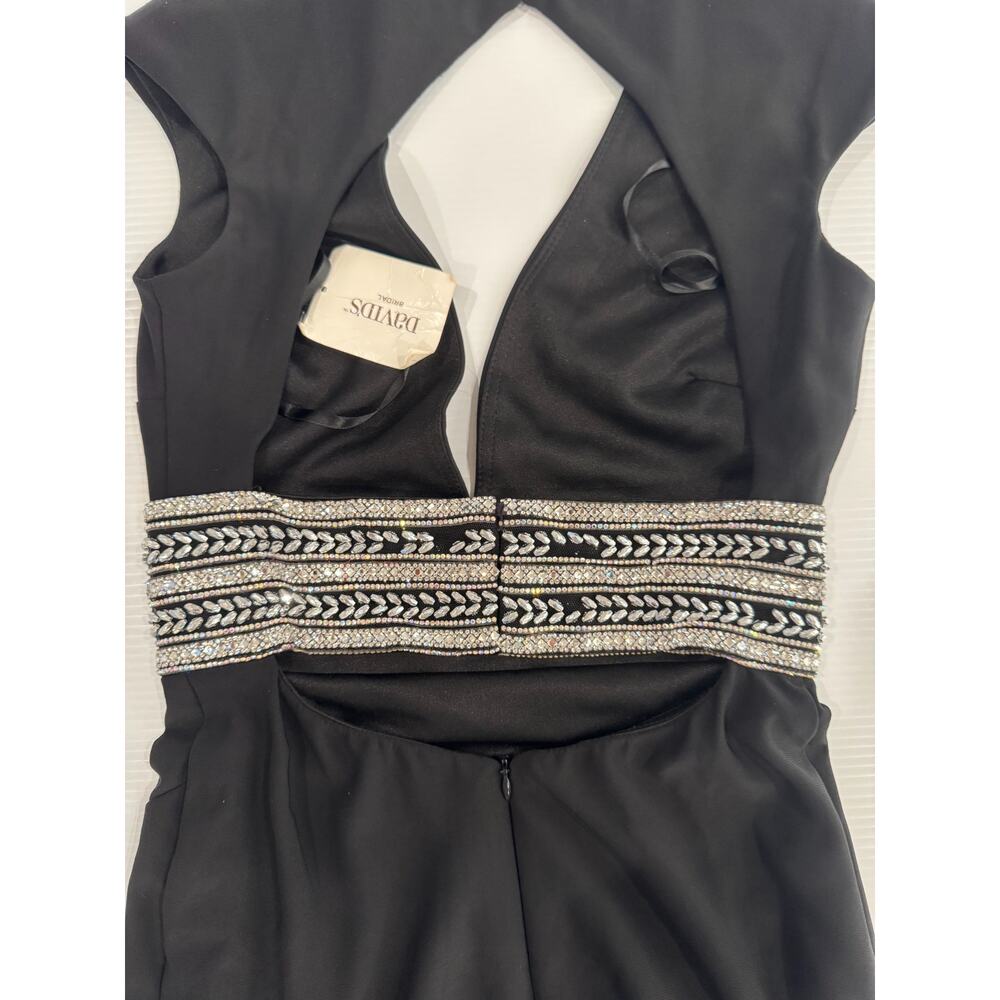 Xscape Mermaid Evening Gown Dress 4 Black Beaded Open Back Formal Gala Slit NWT - Picture 6 of 16